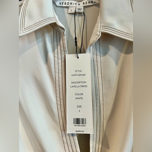 NWT 🤩 Veronica Beard Collard Wrap Shirt Dress - Picture 5 of 6